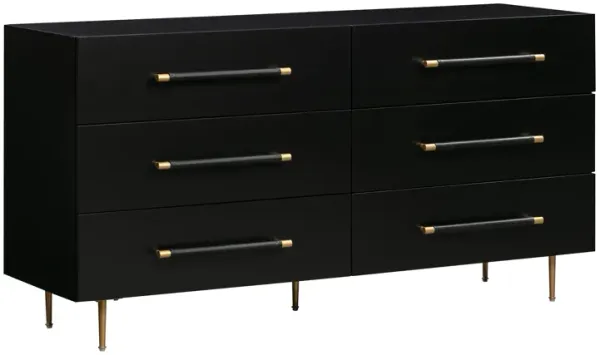 Trident Black 6 Drawer Dresser