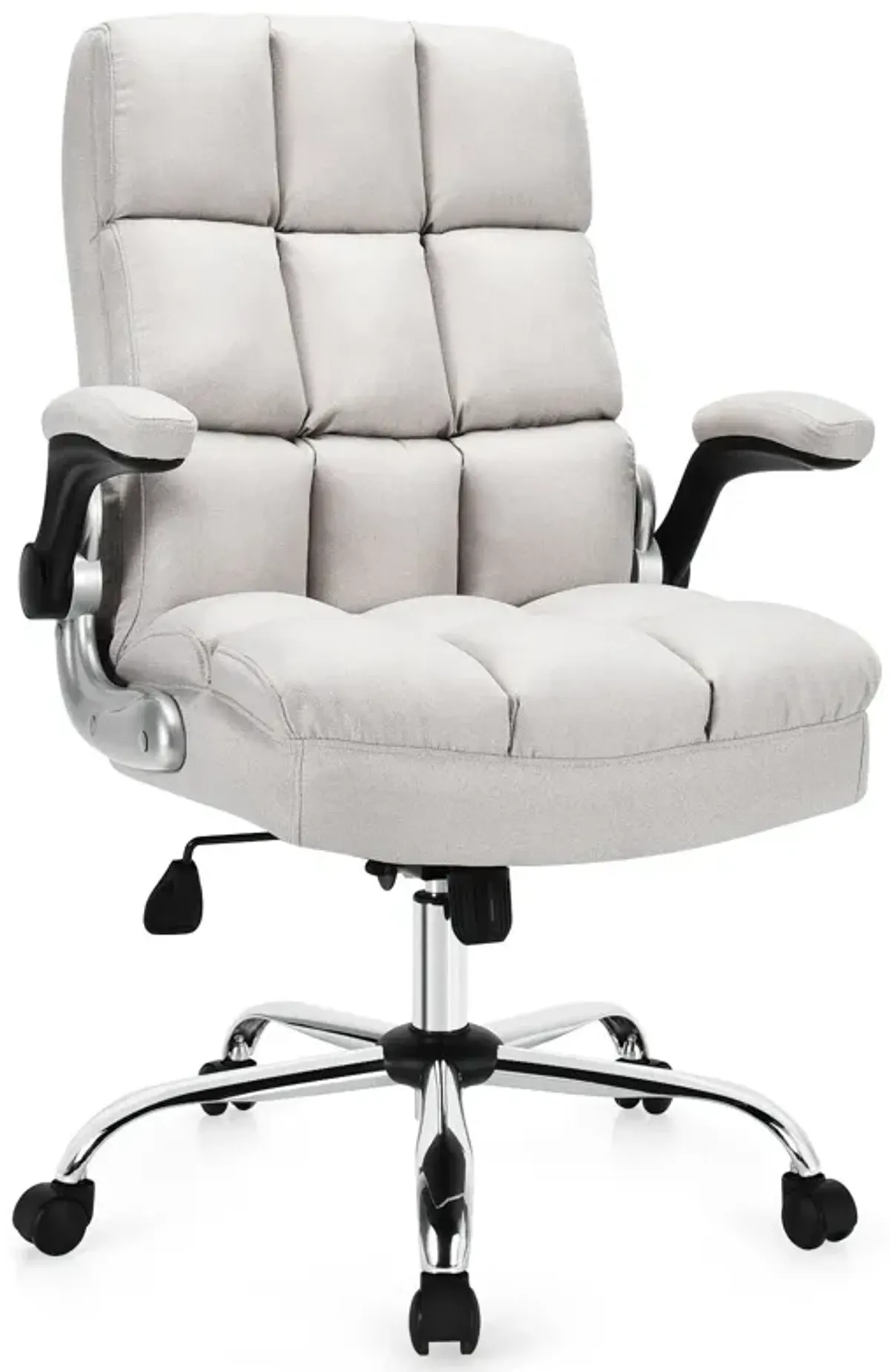 Adjustable Swivel Office Chair with High Back and Flip-up Arm for Home and Office