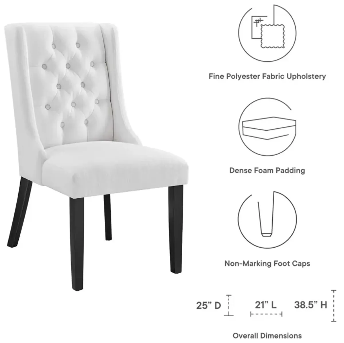 Baronet Button Tufted Fabric Dining Chair