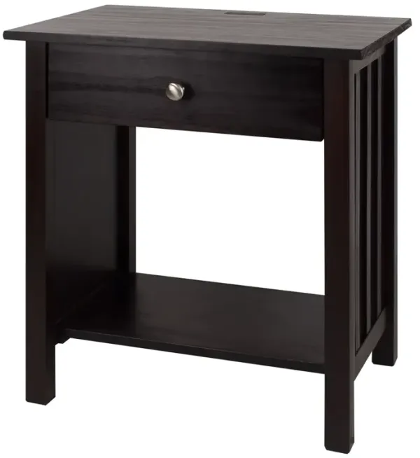 Vanderbilt Night Stand with USB Port- Espresso