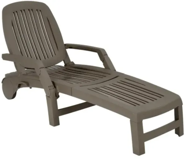 Hivvago Adjustable Patio Sun Lounger with Weather Resistant Wheels