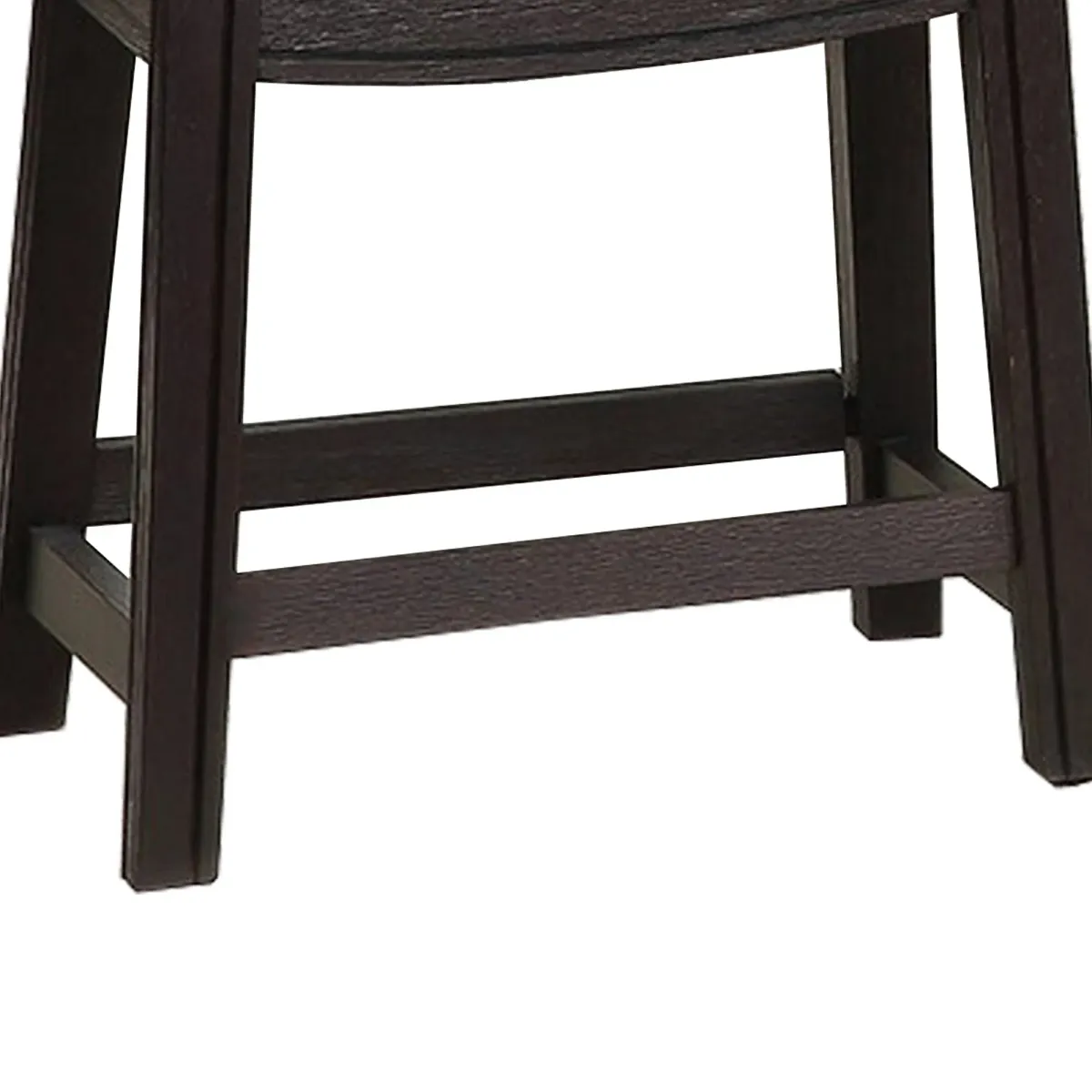 Curved Leatherette Stool with Nailhead Trim, Set of 2, Black-Benzara