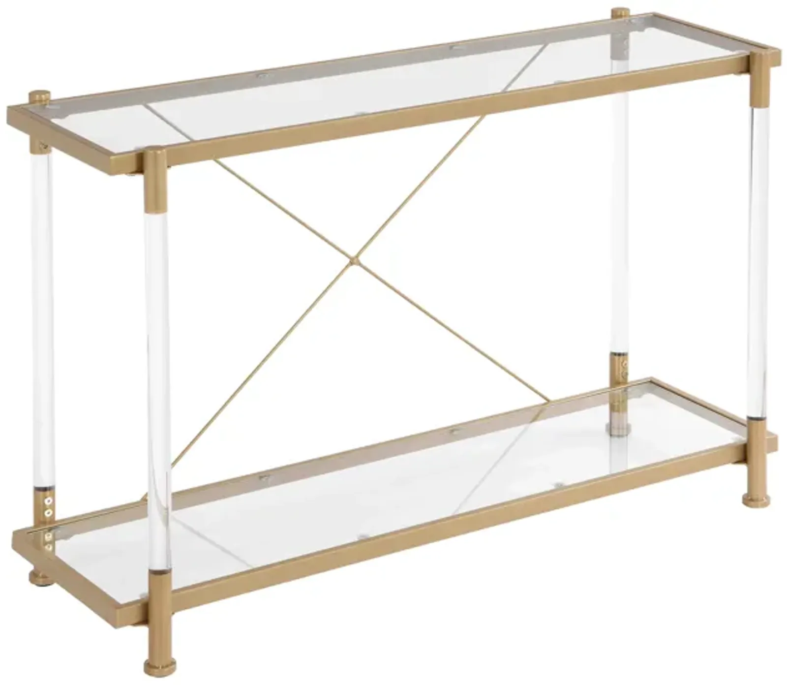 43.31'' Glass Sofa Table: Acrylic Side Console for Living Room & Bedroom - Elegant and Versatile Furniture Piece