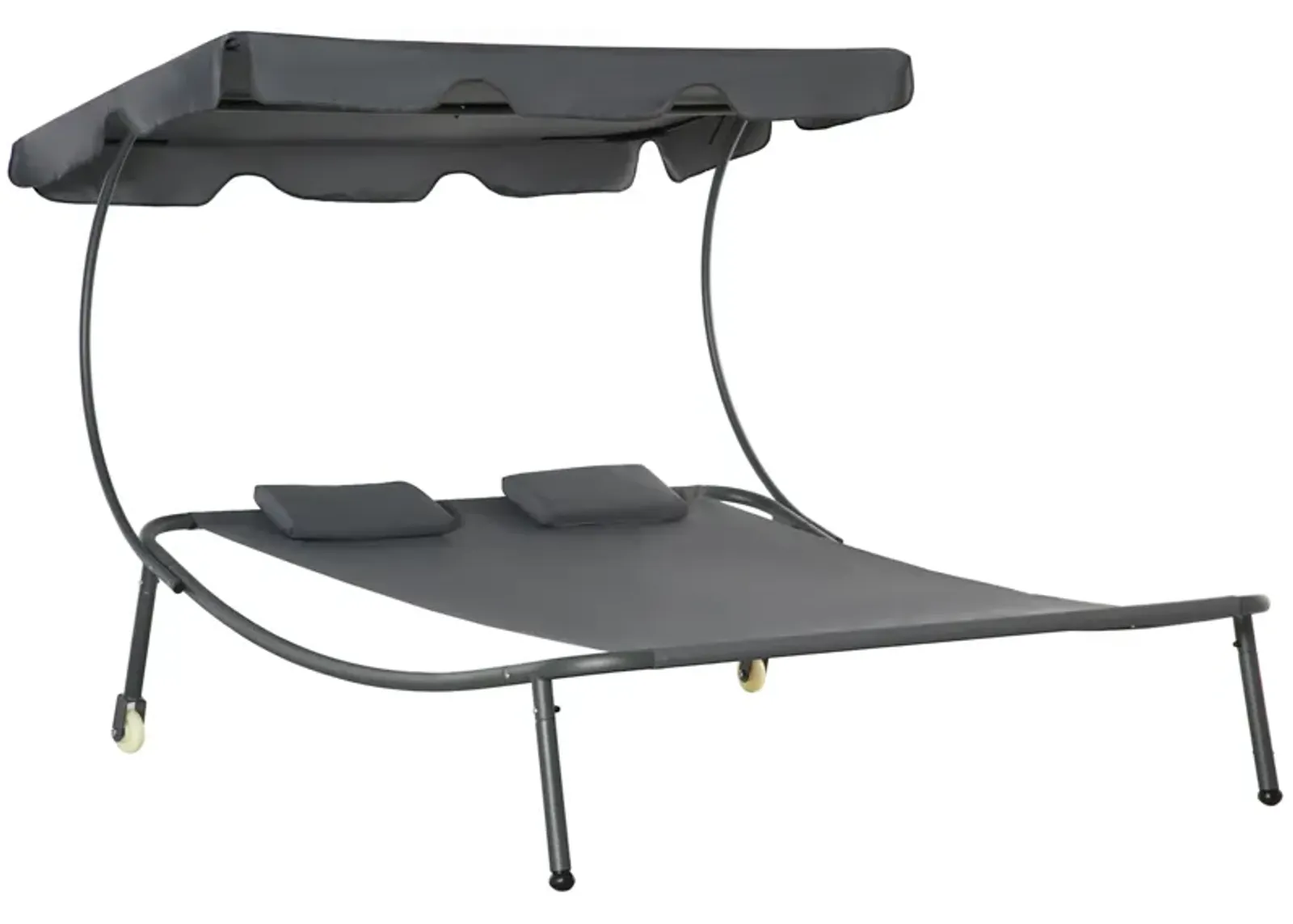 Adjustable Sun Bed: Wheeled Chaise Lounge with Canopy