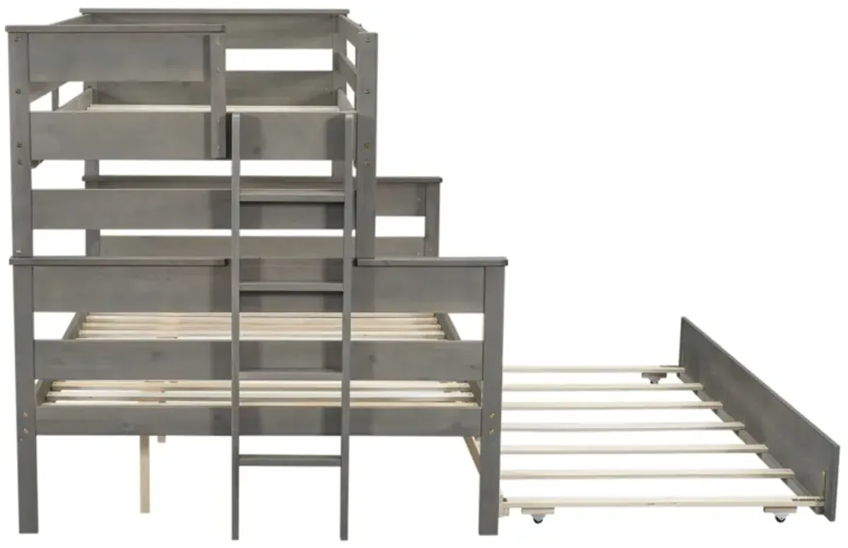 Merax Modern Bunk Bed with Trundle