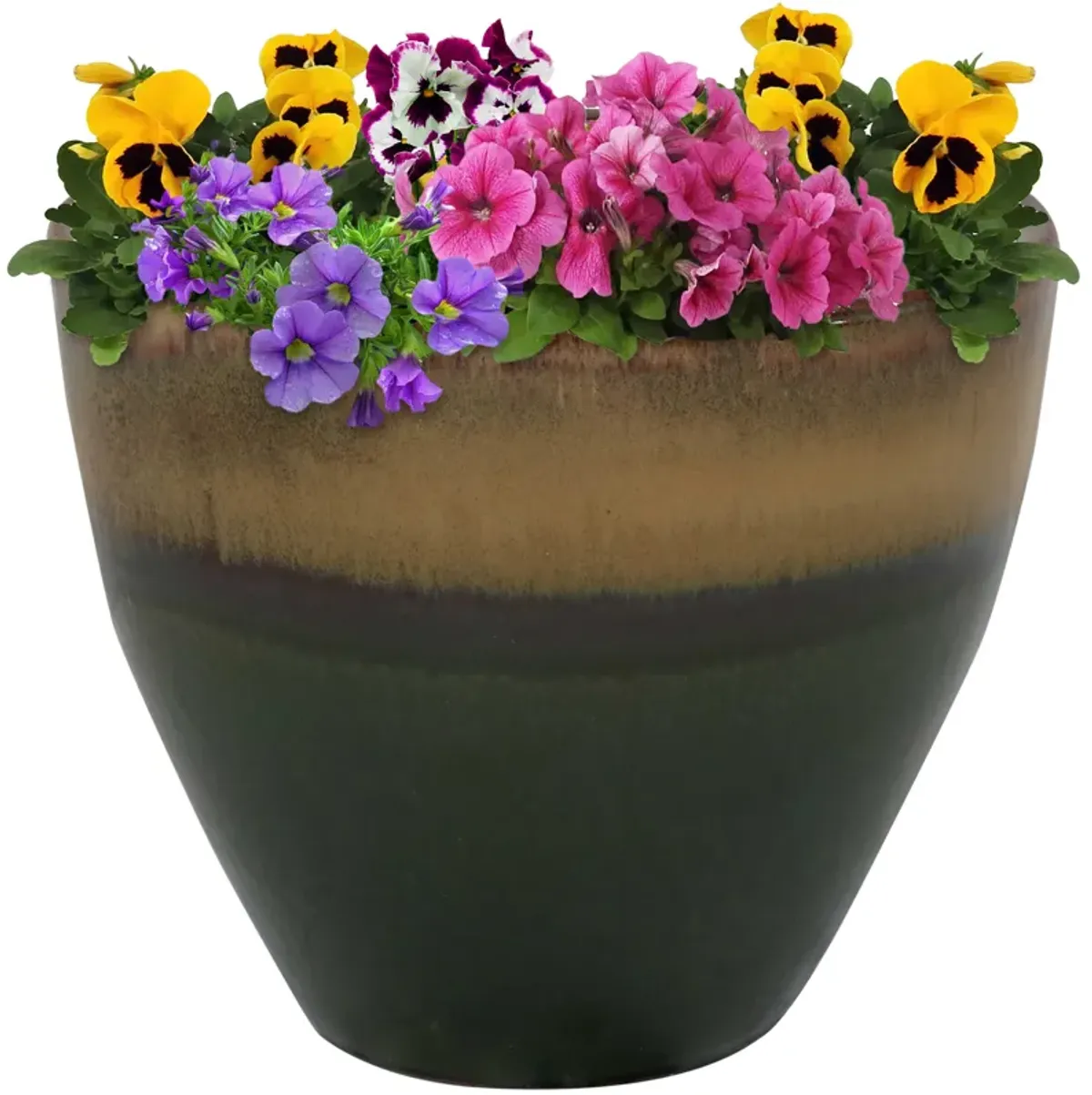 Sunnydaze 13 in Resort High-Fired Glazed Ceramic Planter