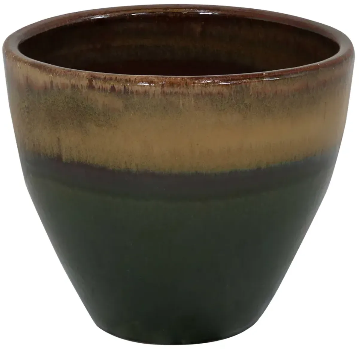 Sunnydaze 13 in Resort High-Fired Glazed Ceramic Planter