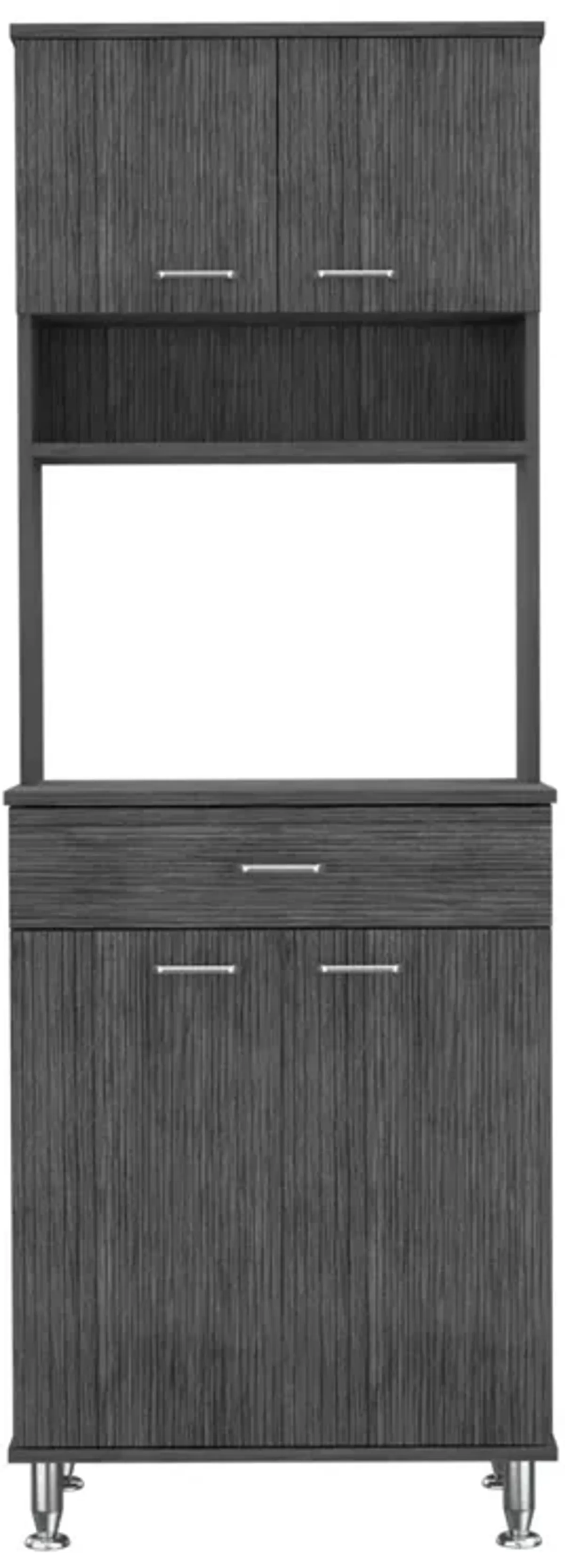 DEPOT E-SHOP Helis 60 Pantry Double Door Cabinet, One Drawer, Four Legs, Three Shelves