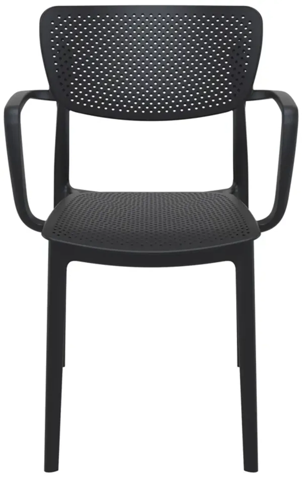 33" Black Stackable Patio Dining Arm Chair