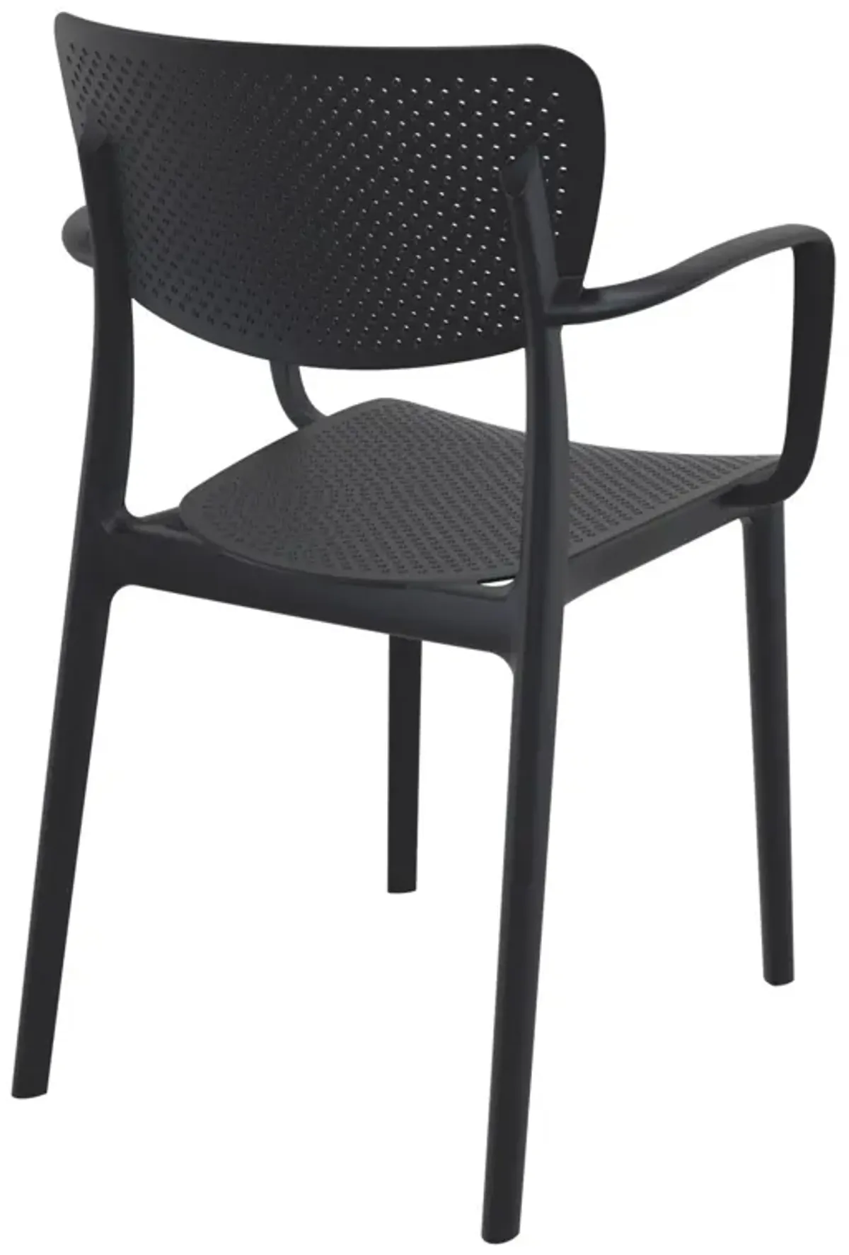 33" Black Stackable Patio Dining Arm Chair