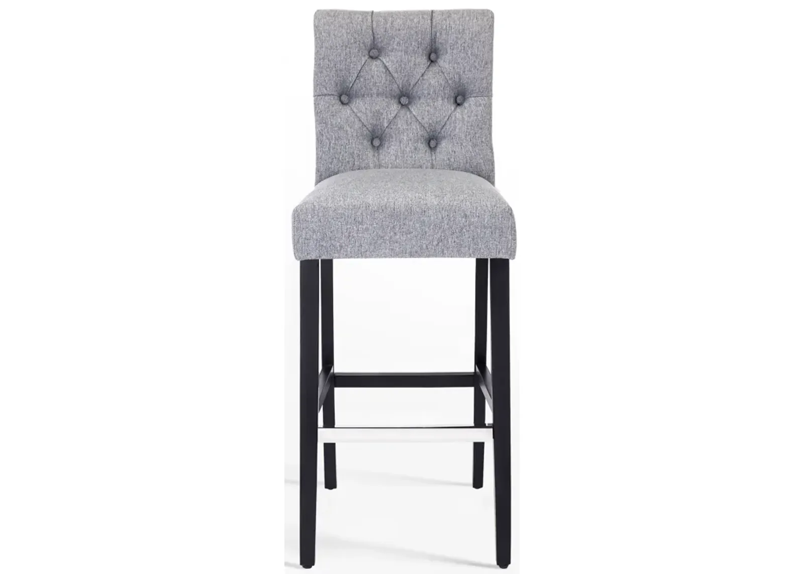 WestinTrends 29" Linen Fabric Tufted Upholstered Bar Stool, Black