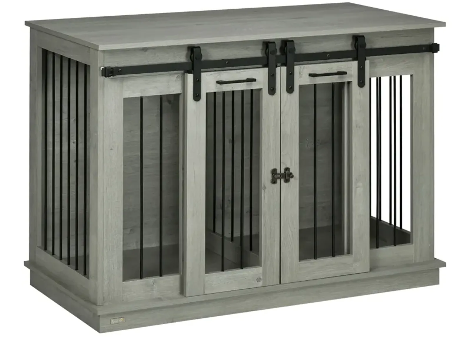 Gray Multifunctional Pet Furniture: Large Dog Crate End Table