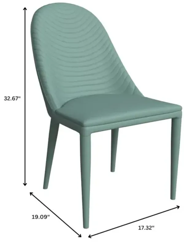 LeisureMod Seville Collection Modern Dining Chair in Green