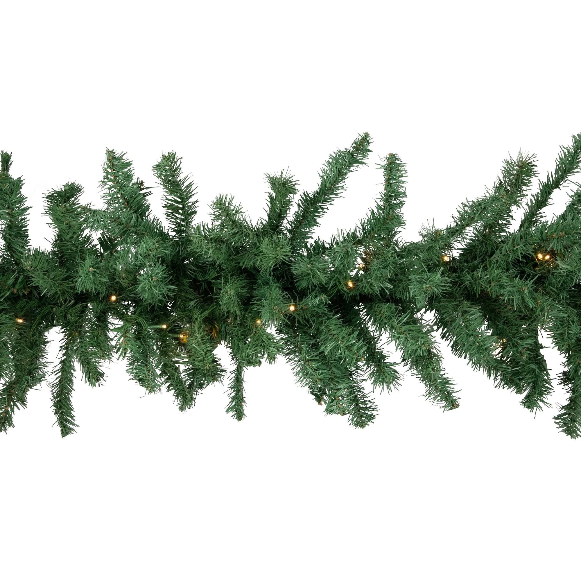 27' x 20" Pre-Lit Green Artificial Pine Christmas Garland  Warm White LED Lights