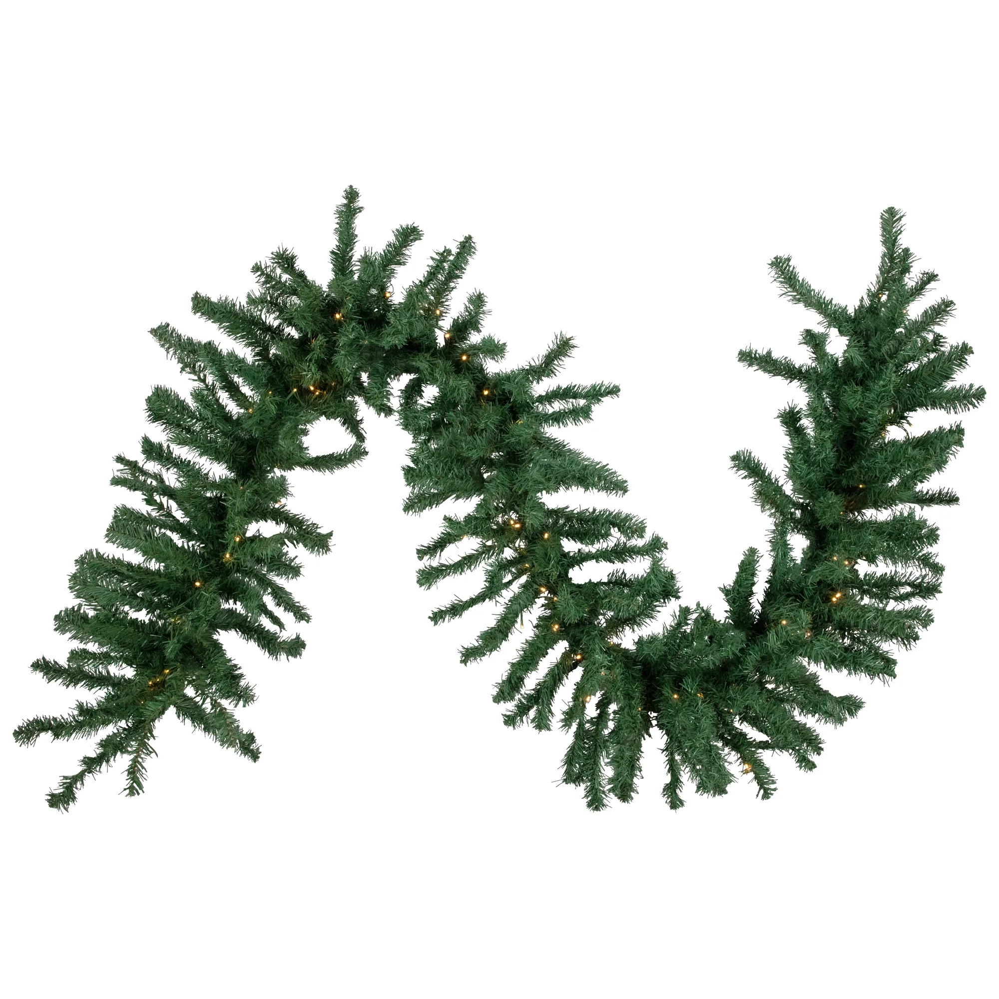 27' x 20" Pre-Lit Green Artificial Pine Christmas Garland  Warm White LED Lights