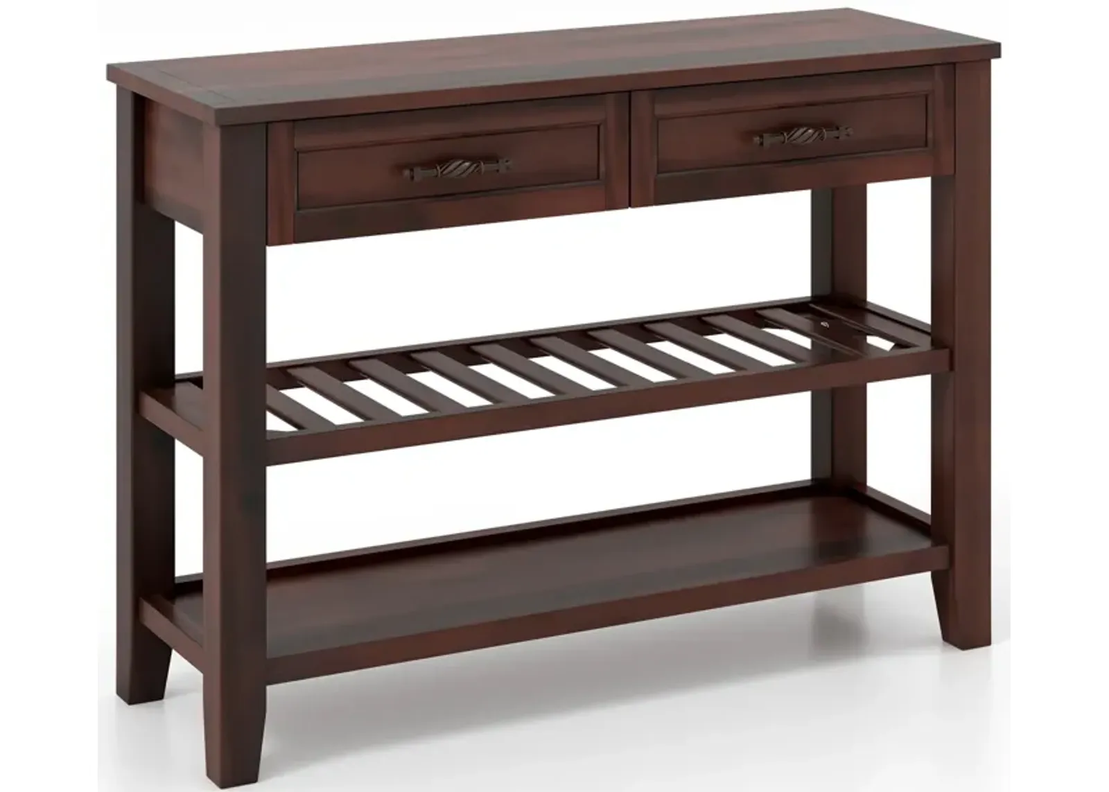 3-tier Console Table with 2 Drawers for Living Room Entryway