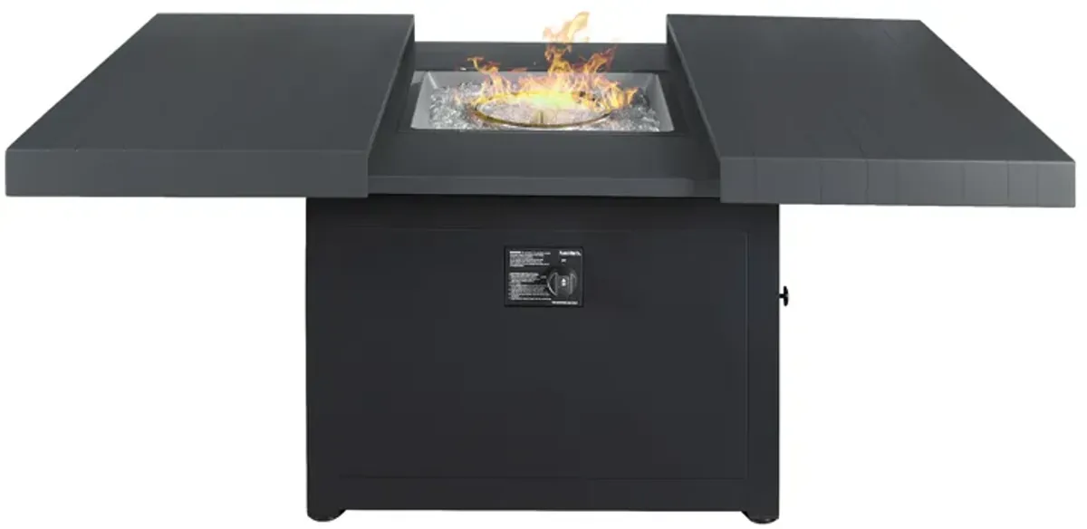 42" Black Square Fire Table