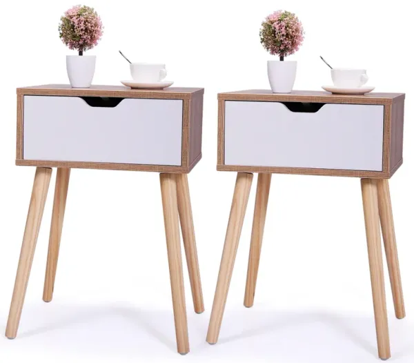 Streamdale Modern 2 Nightstand Set with Drawer