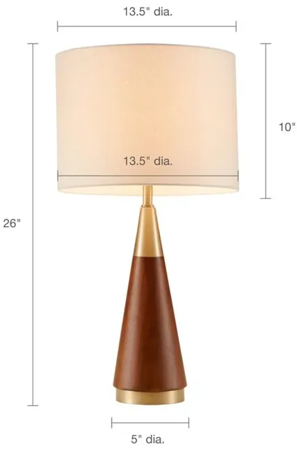 Belen Kox Modern Pecan and Gold Table Lamp, Belen Kox