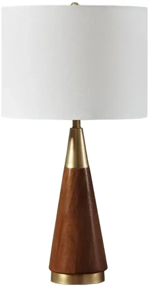 Belen Kox Modern Pecan and Gold Table Lamp, Belen Kox