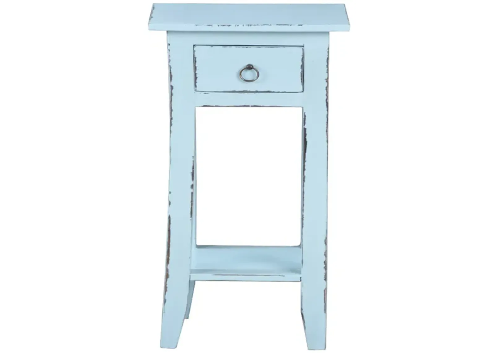 Shabby Chic Cottage 11.8 in. Square Solid Wood End Table with 1 Drawer