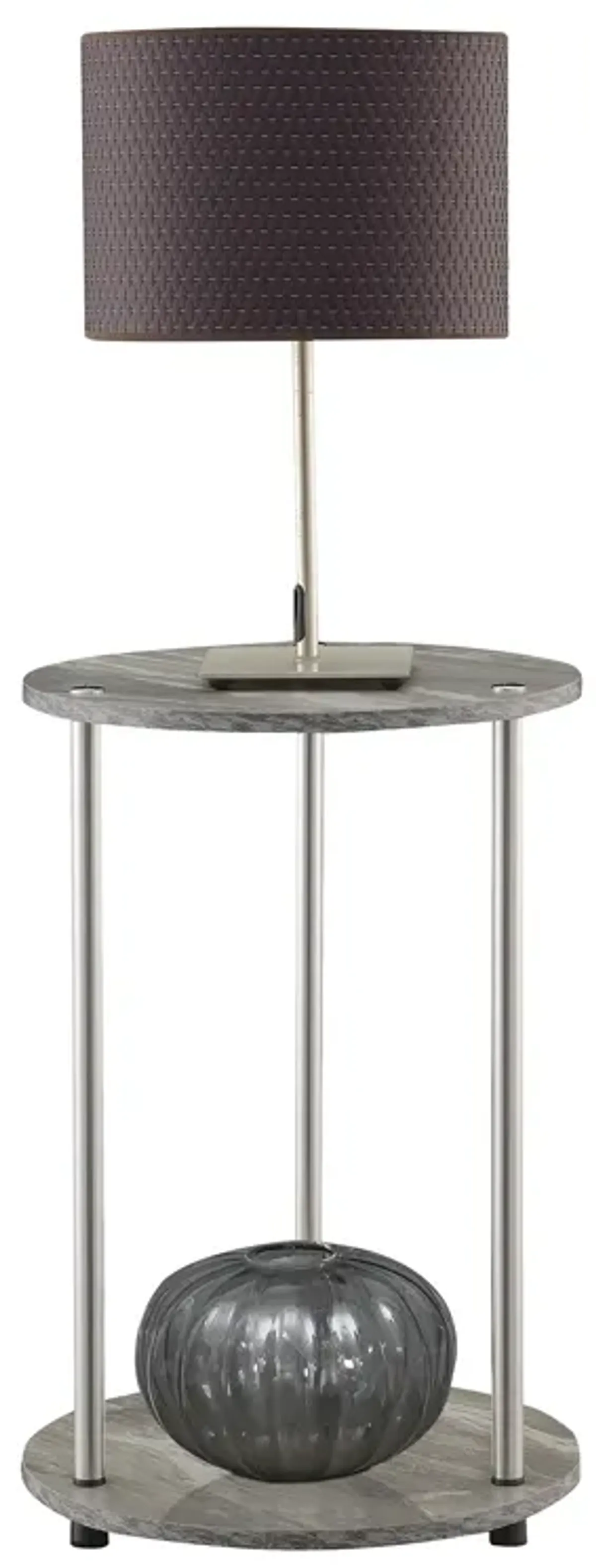 Designs2Go No Tools 2 Tier Round End Table