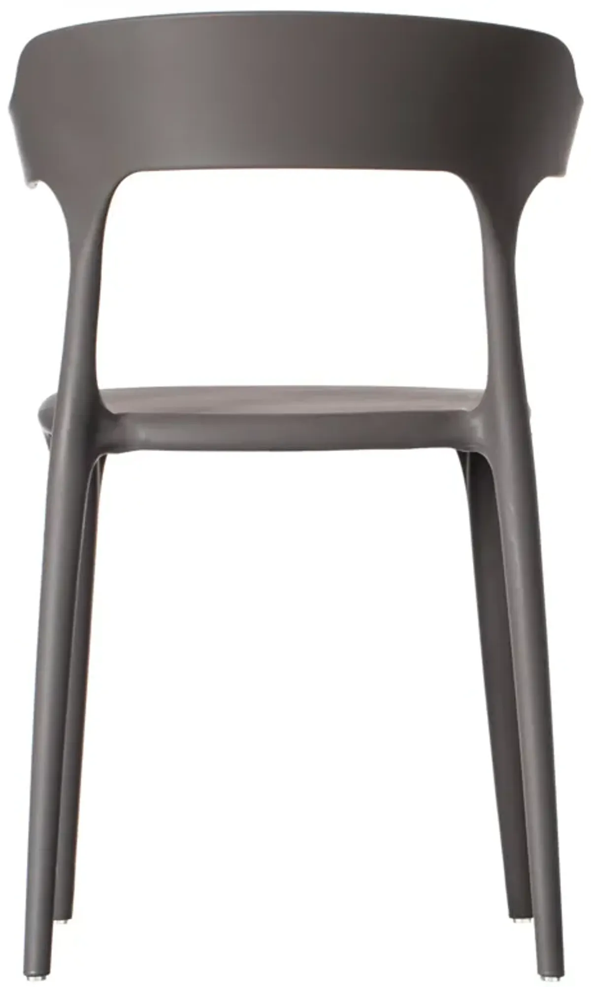 Modern Plastic Outdoor Dining Chair with Open U Shaped Back, Red