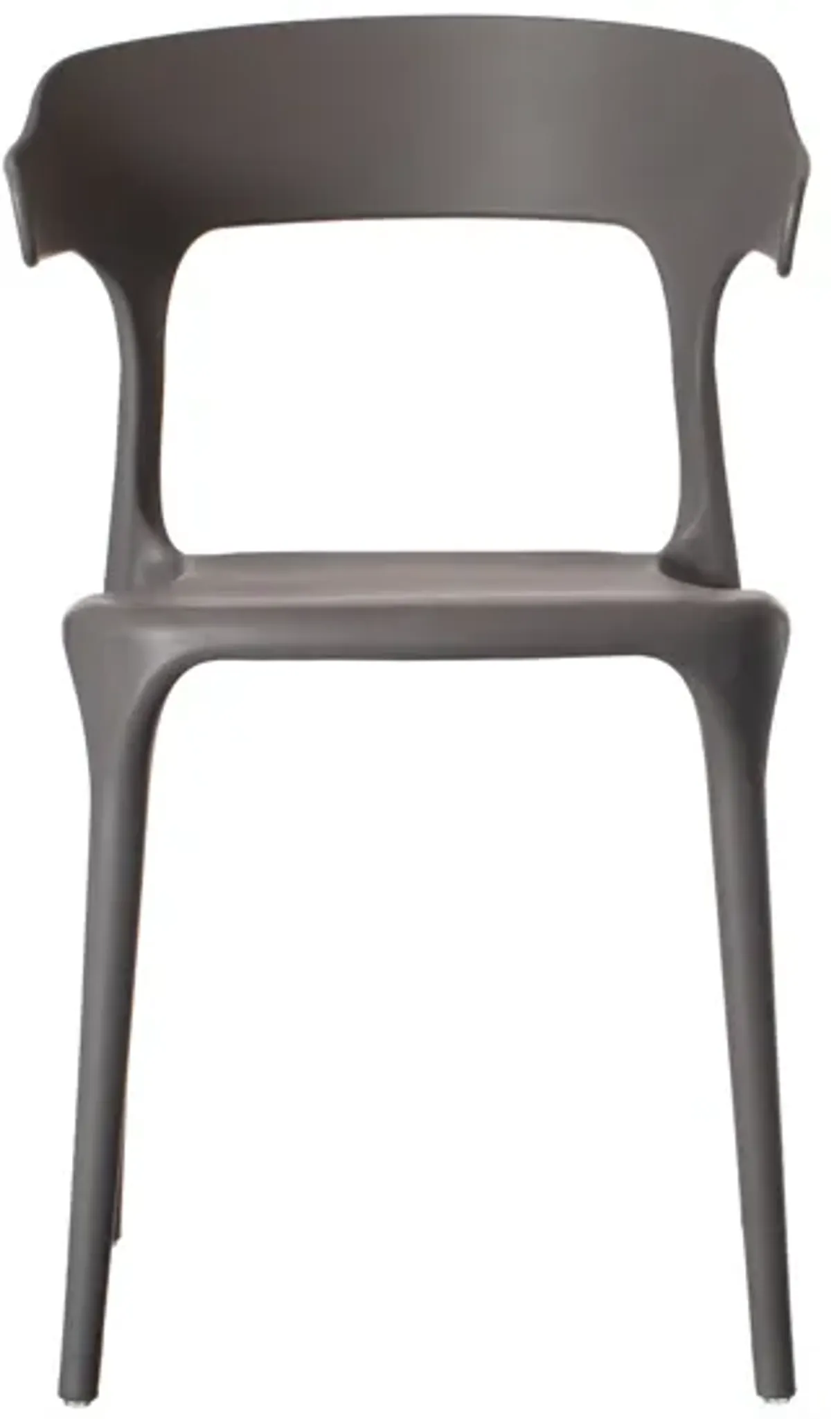 Modern Plastic Outdoor Dining Chair with Open U Shaped Back, Red