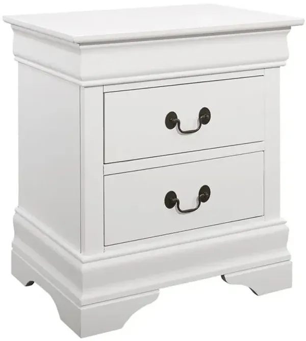 Louis Philippe 2-drawer Nightstand White