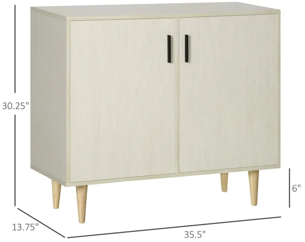 Natural Kitchen Storage: Modern Cabinet with Adjustable Wood Legs