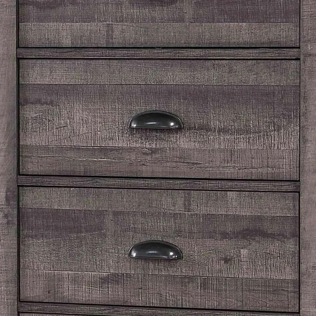 48 inch 4 Drawer Wooden Chest with Cup Pulls, Gray - Benzara