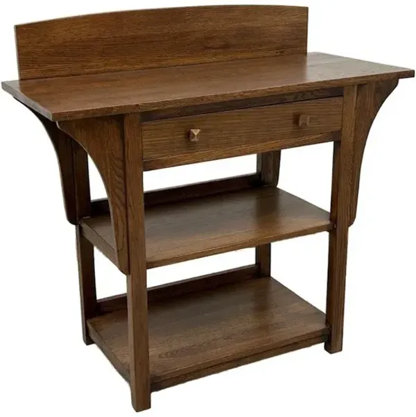 Crafters and Weavers Mission 2 Drawer And Open Shelves Sideboard / Console Table - Walnut