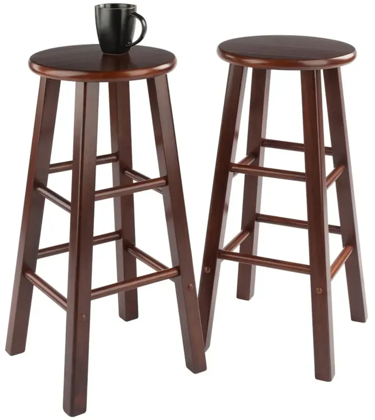 Element Bar Stools, 2-Pc Set, Walnut