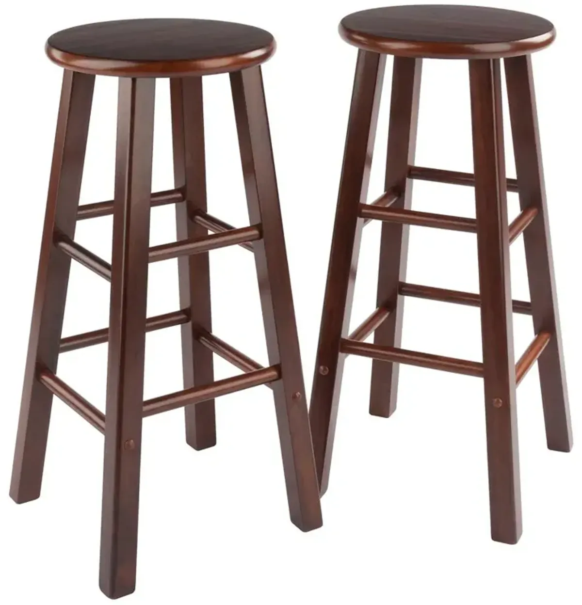 Element Bar Stools, 2-Pc Set, Walnut