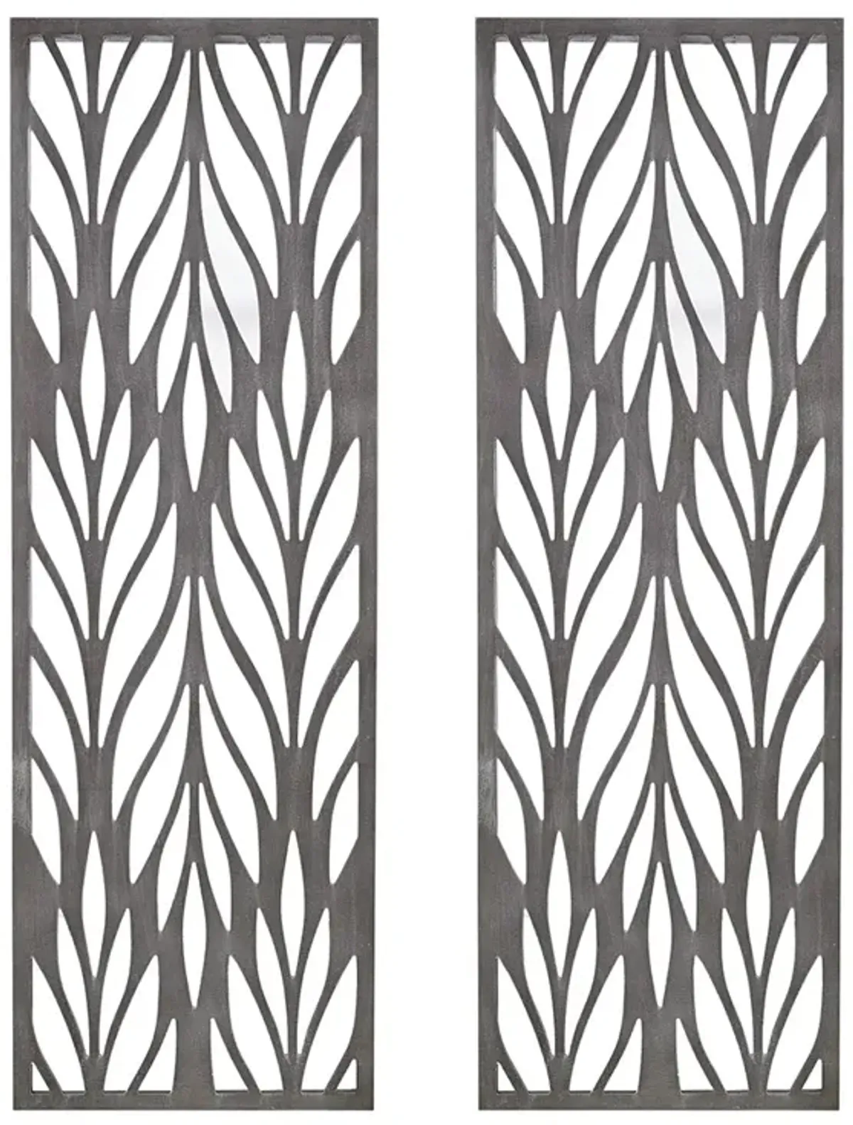 Gracie Mills Adriana 2-Piece Grey Laser Cut Wood Panel Wall Decor Set