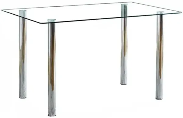 Hivvago Modern Minimalist Rectangular Tempered Glass Desktop with  Metal Legs