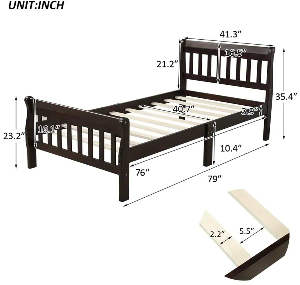 Merax Wood Platform Bed