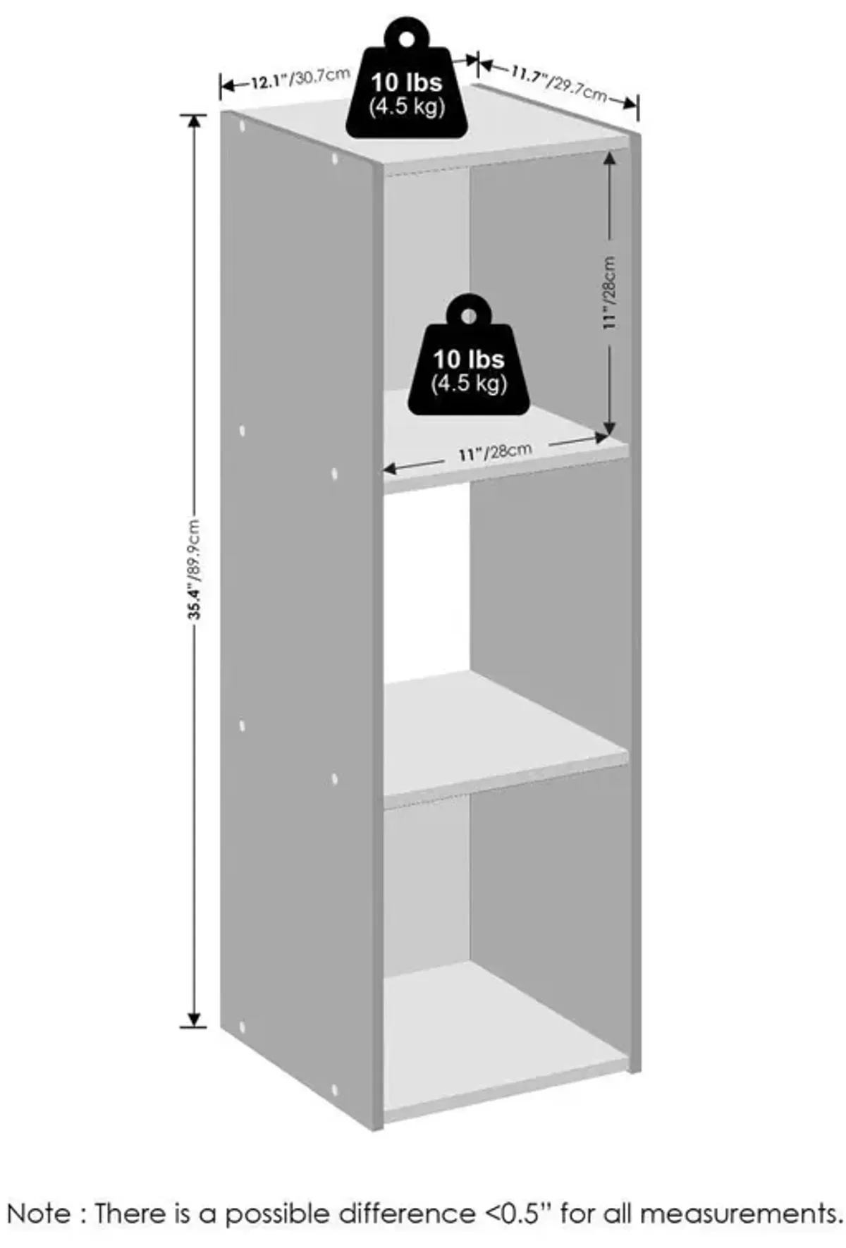 Pelli Cubic Storage Cabinet, Bookcase, Bookshelf, 3-Cube, Espresso