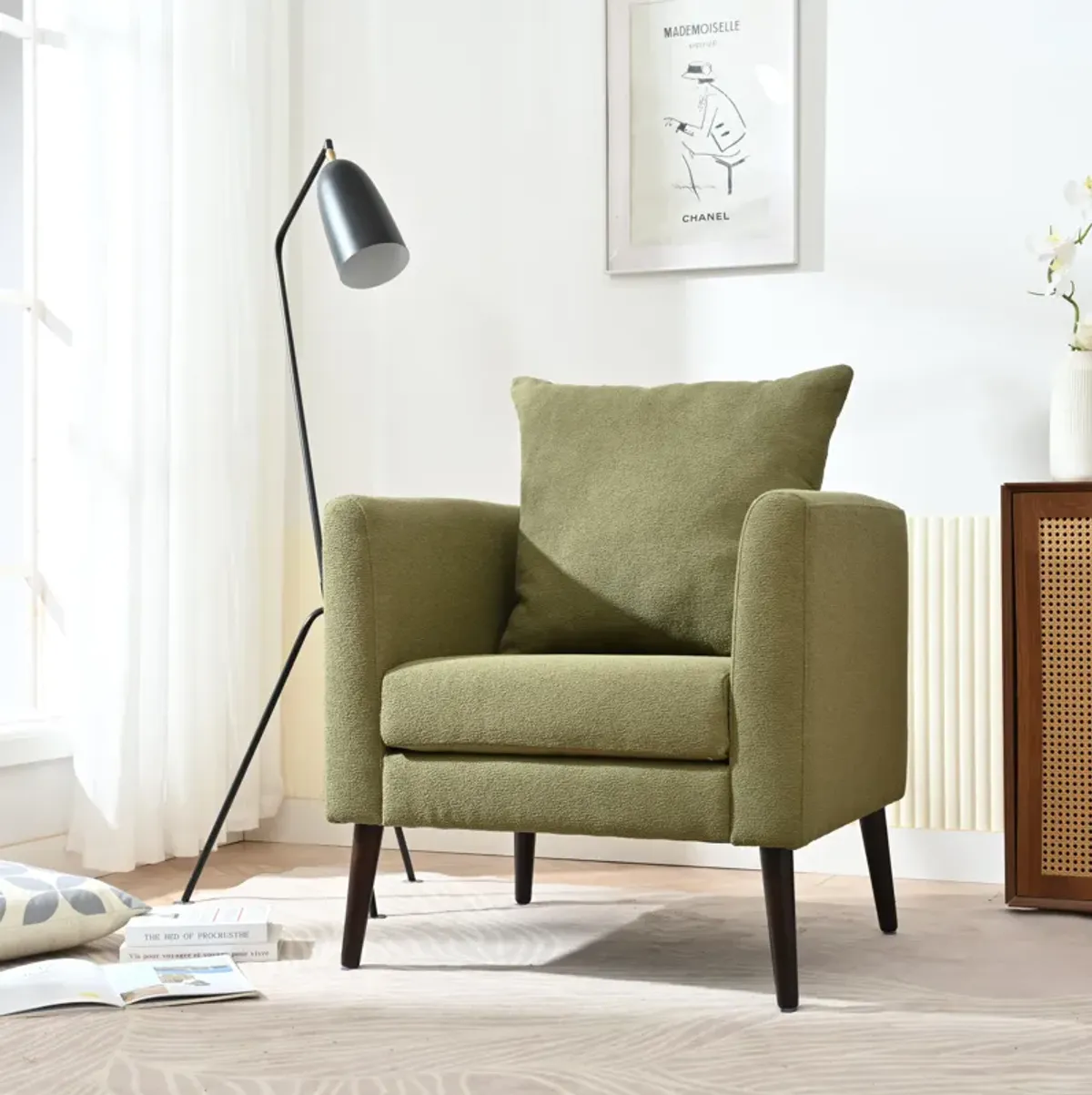 Merax Fabric Armchair Club Accent Chair for Living Room