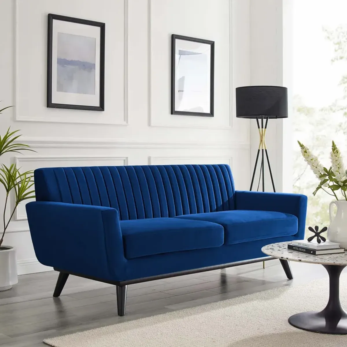 Engage Channel Tufted Performance Velvet Loveseat