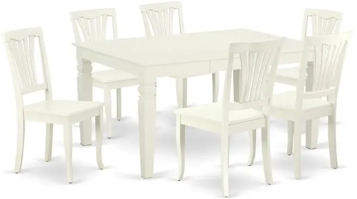 Dining Room Set Linen White, WEAV7-LWH-W