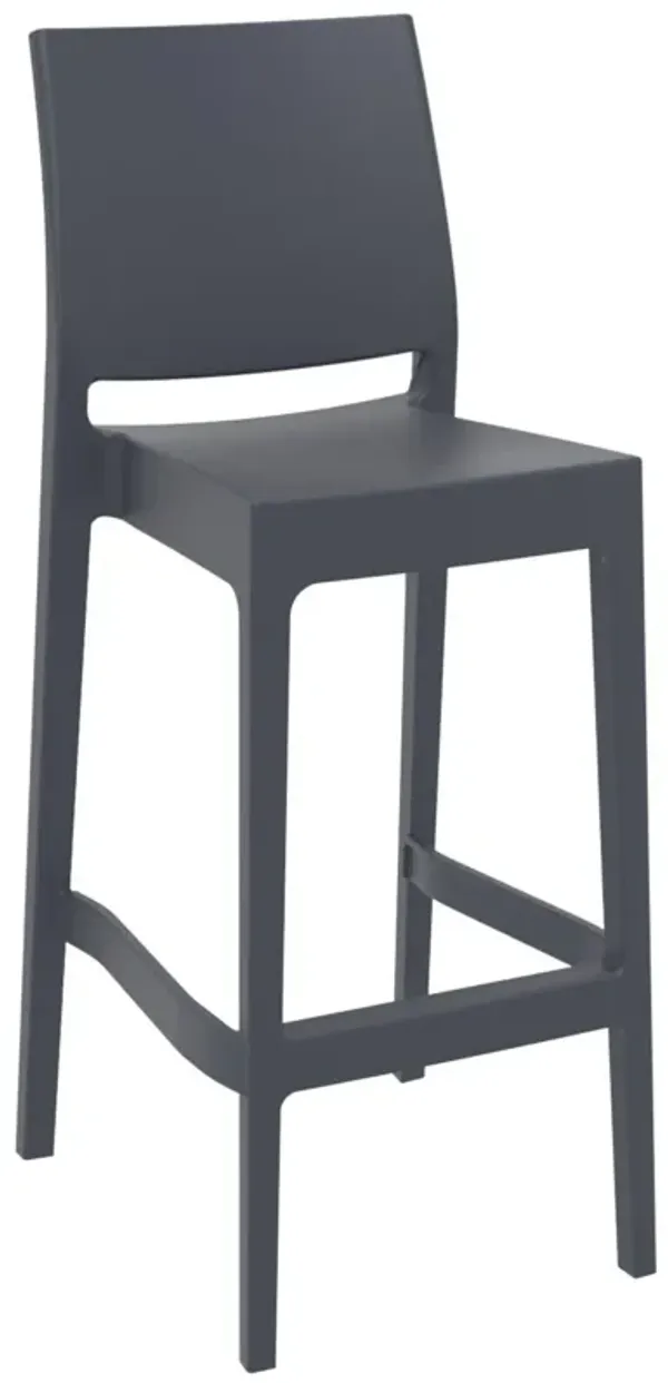 42.5" White Solid Patio Bar Stool