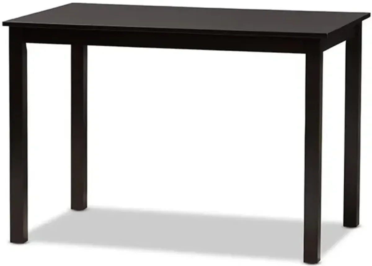 Baxton Studio Eveline Modern Espresso Brown Finished Wood 43-Inch Dining Table