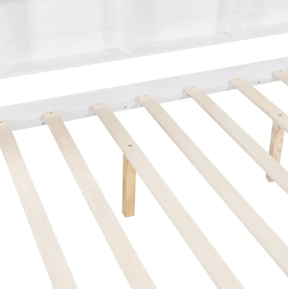 Merax Wooden House Platform with Trundle Bed Frame