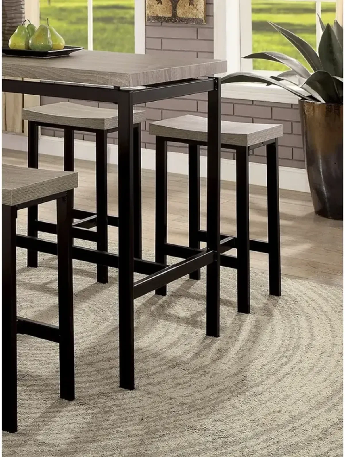 5 Piece Two Tone Counter Height Dining Table Set