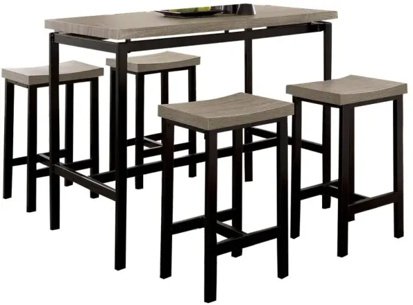 Streamdale 5 Piece Two Tone Counter Height Dining Table Set