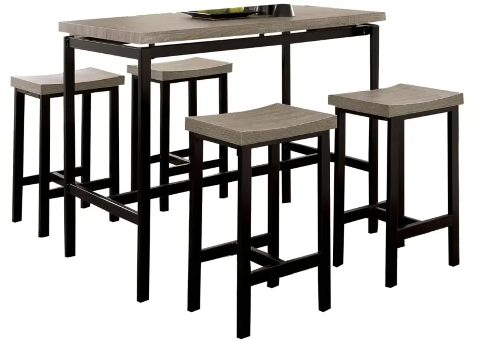 5 Piece Two Tone Counter Height Dining Table Set