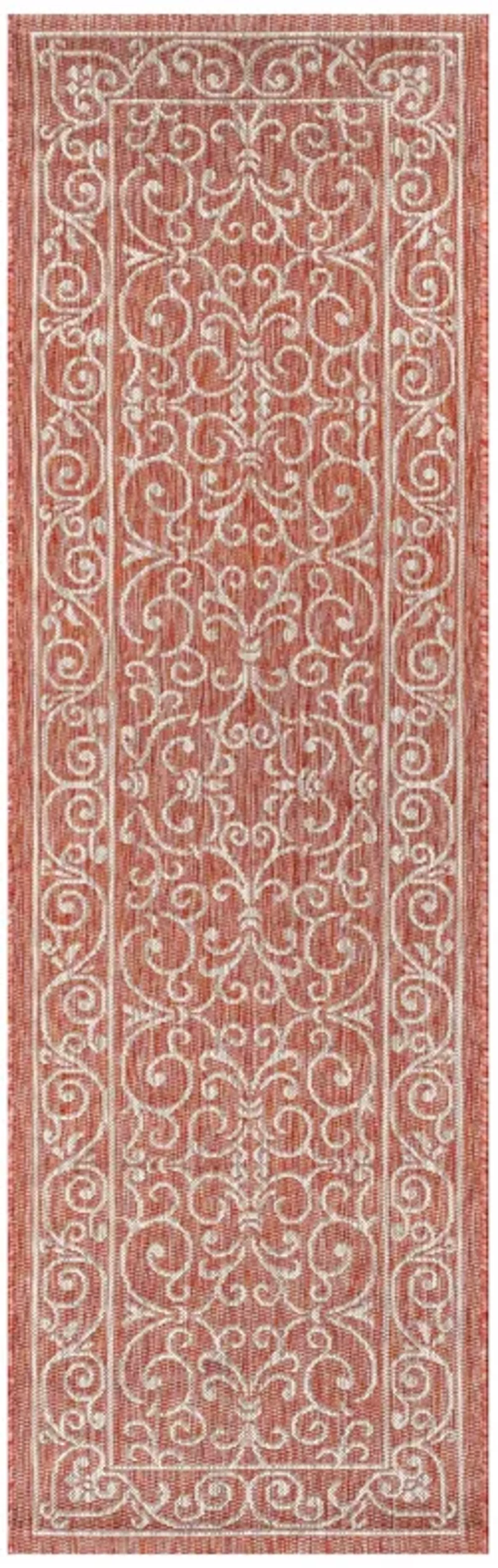 Charleston Vintage Filigree Textured Weave Indoor/Outdoor Area Rug