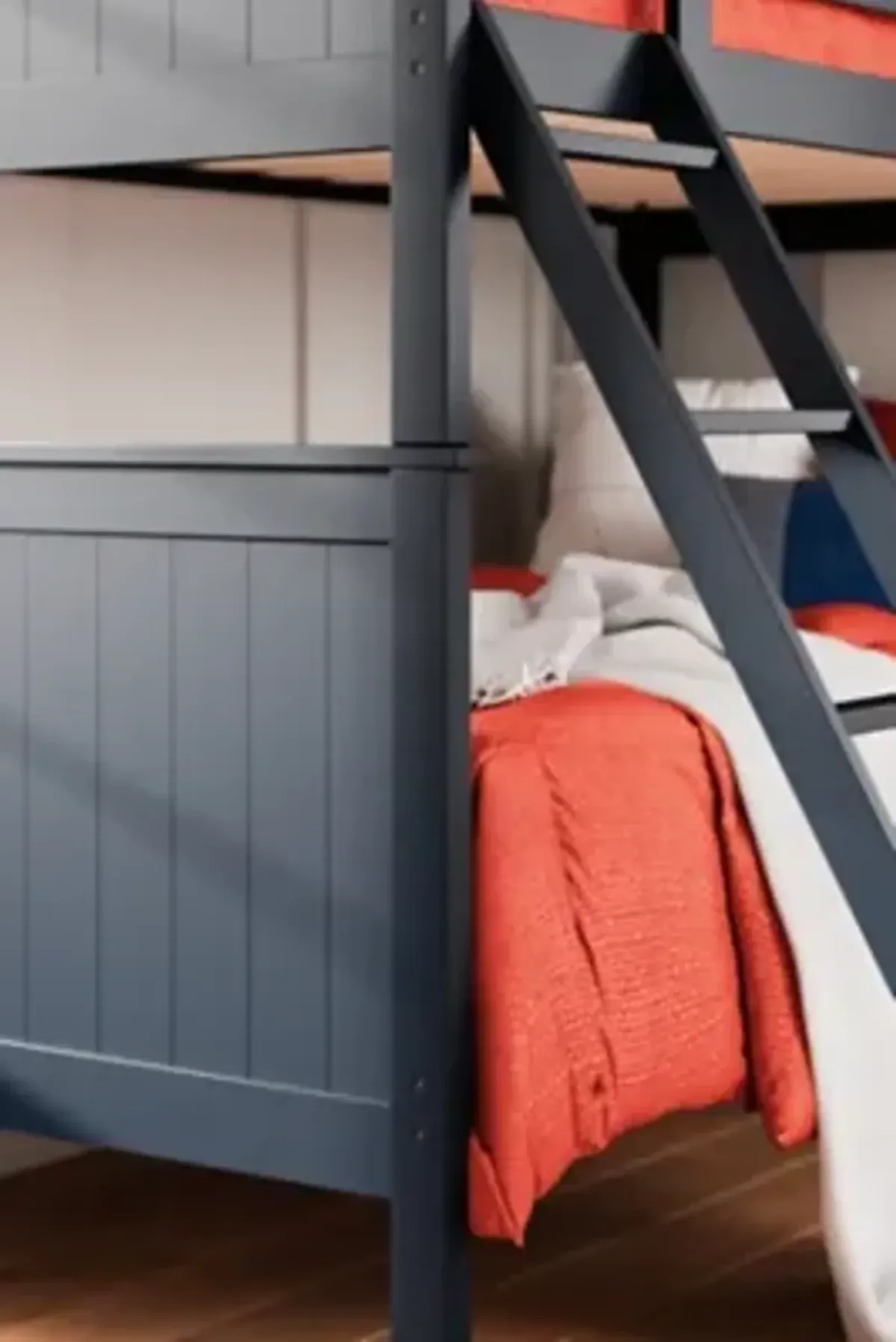 Nextonfort Blue Twin Over Twin Bunk Bed