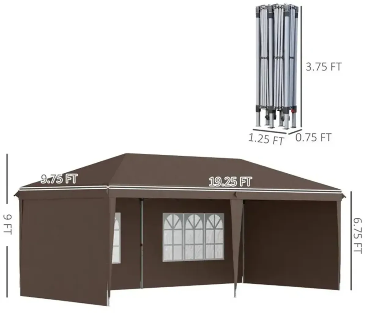 Pop-Up Canopy Party Tent with 4 Sidewalls Waterproof Outdoor Event Shelter